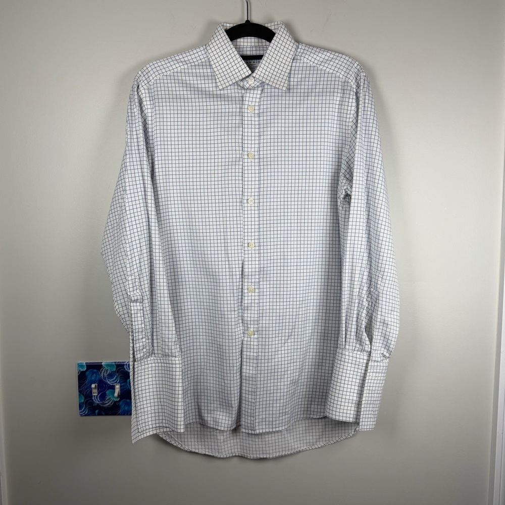 Charles Tyrwhitt Jermyn Street London Shirt Size 15/33 French Cuff Windowpane